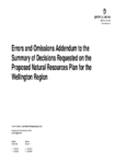 Errors and Omissions Addendum to the  Summary of Decisions Requested on the  Proposed Natural Resources Plan for the  Wellington Region preview