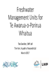 Addendum to Porirua FMUs FINAL TAoPW Committee Meeting 23 March 2017 preview