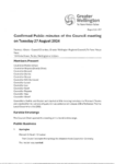 Confirmed Public minutes of the Council meeting on Tuesday 27 August 2024 preview