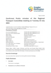 Confirmed Public minutes of the Regional Transport Committee meeting on Tuesday 23 July 2024 preview