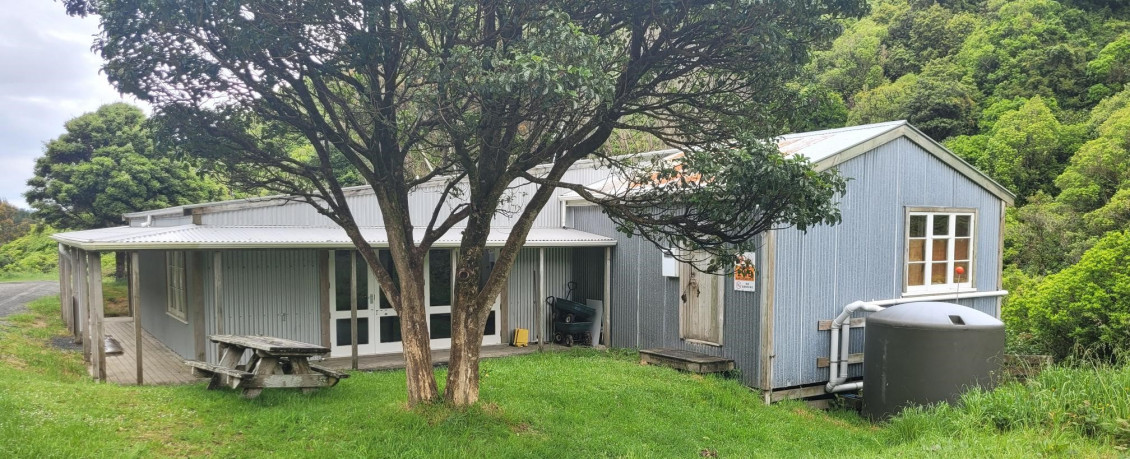 A view of the outside of the Woolshed