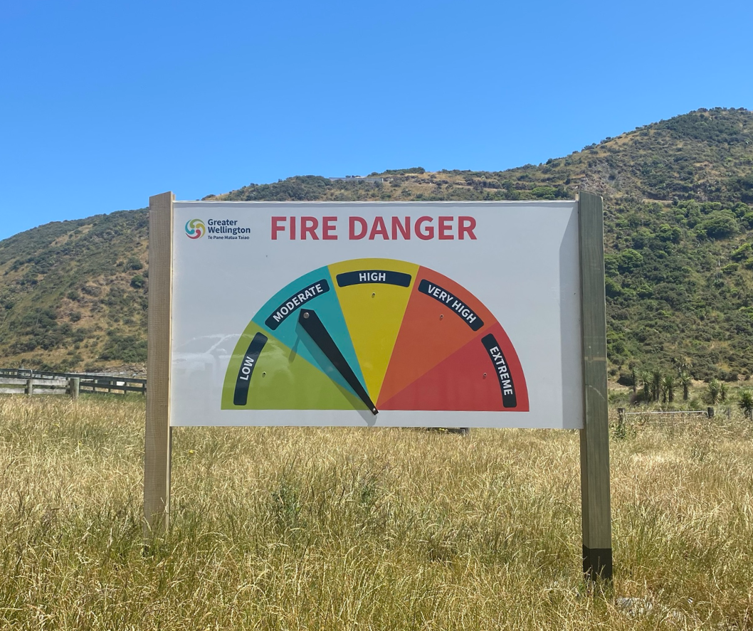 Fire Danger Sign Baring Head