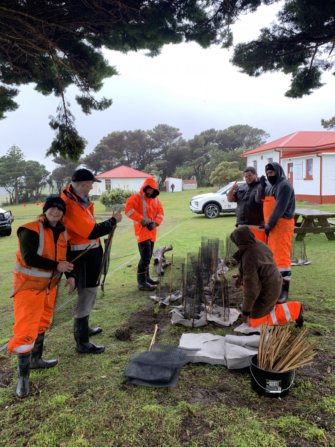 Volunteers planting Baring Head and Parangarahu Lakes