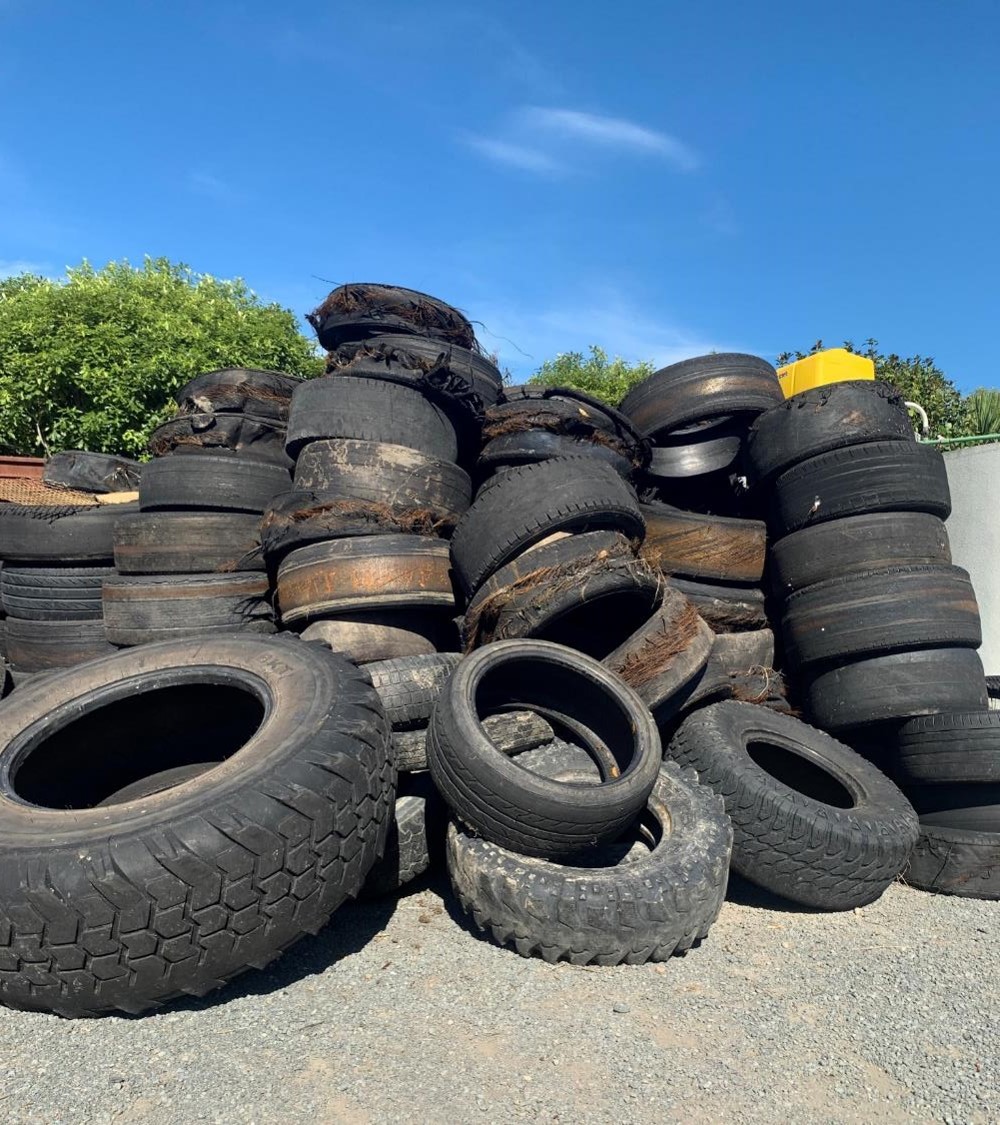 Stacks of tyres