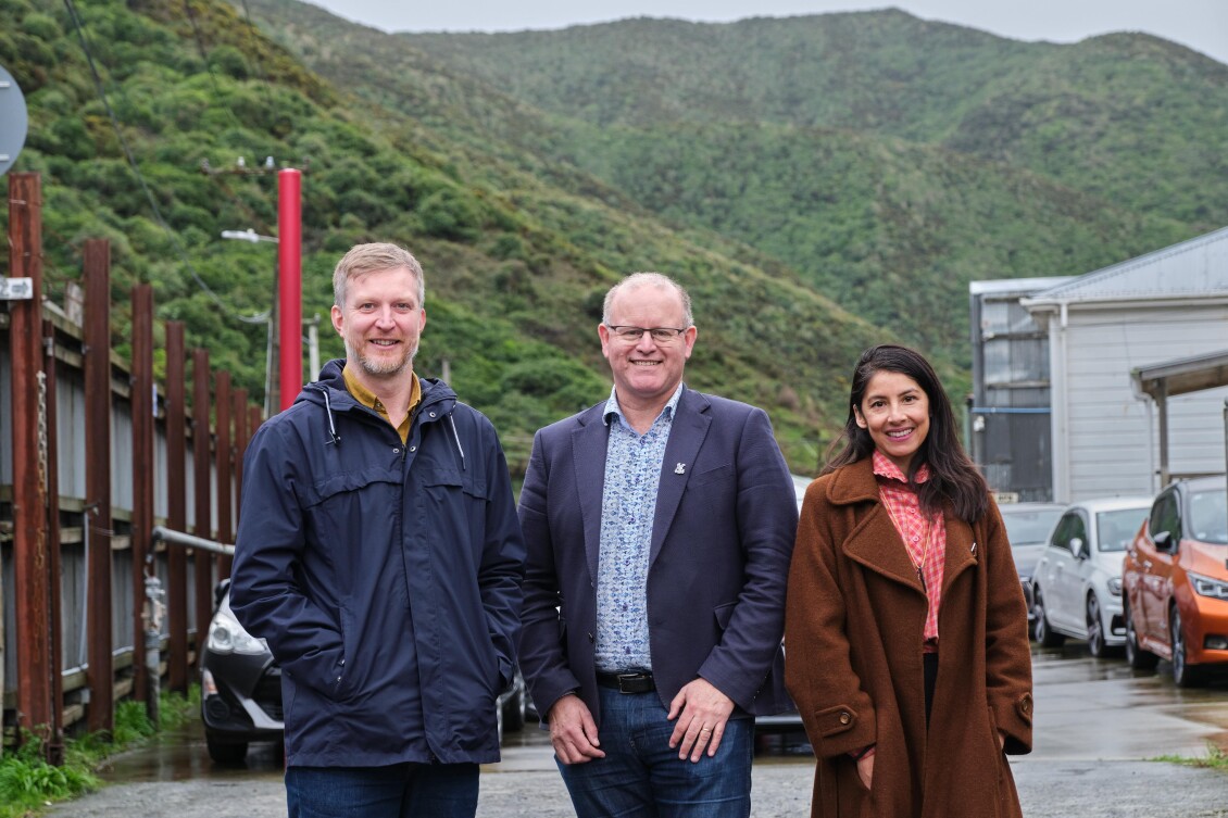 Cllrs Thomas Nash Daran Ponter and Yadana Saw at the site