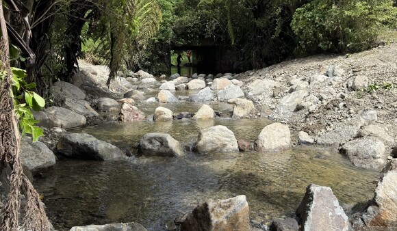 The rock ramp for fish passage in Wharemaukū Stream